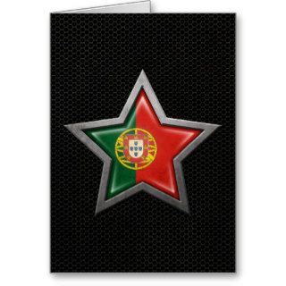 Portuguese Flag Star with Steel Mesh Effect Cards