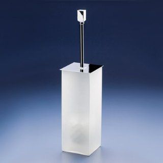 Windisch by Nameek's Box Frozen Crystal Glass Toilet Brush Holder with Cover   Bathroom Accessories