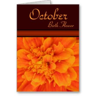 October Birth Flower   Marigold Note Card