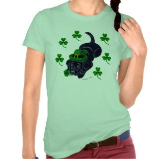 St. Patrick's Day Black Labrador Puppy T shirts