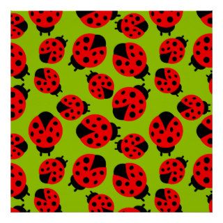 Cute Ladybugs Poster