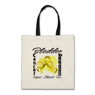 Heart Ribbon   Bladder Cancer Awareness Canvas Bag
