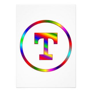 Letter T Rainbow Personalized Announcement