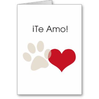 El amor y los perros greeting card