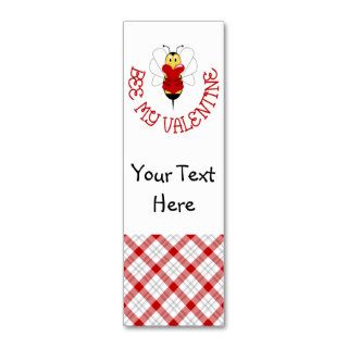Bee My Valentine Bookmark Business Card Templates