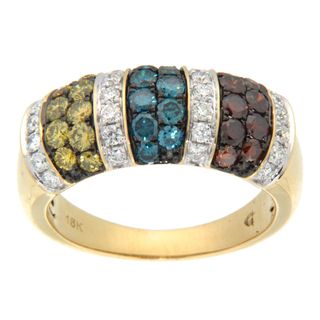 D'sire 10k Gold 1 2/5ct TDW Multi colored Diamond Ring (H I, SI2) D'sire One of a Kind Rings