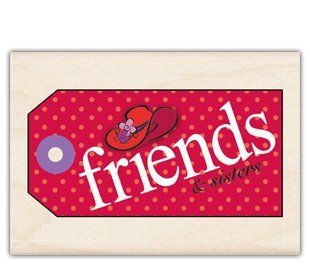 Inkadinkado Mounted Stamp RED HAT SOCIETY FRIENDS & SISTERS TAG For Scrapbooking, Card Making & Craft Projects