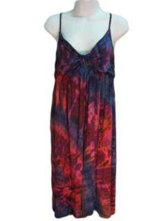 Womens Spandex Tie Dye Sun Dress /w Spaghetti Strap