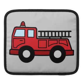 Cartoon Clip Art Firetruck Emergency Vehicle Truck iPad Sleeve