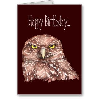 Getting Older Humor Birthday Card Burrowing Owl