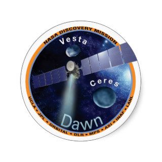 Dawn Mission Patch   Round Stickers
