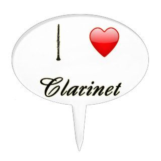 I Love Clarinet Cake Pick