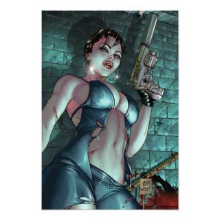 Hit List #4 Female Assassin with Silencer Gun Art Photo