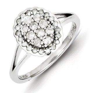 Sterling Silver Diamond Oval Ring Cyber Monday Special Jewelry