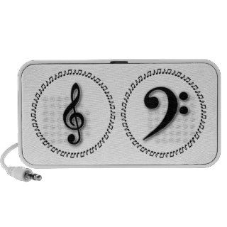 Treble and Bass Clef Music Note Design Speaker
