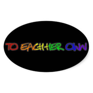 To Each Her Own Sticker Oval Black