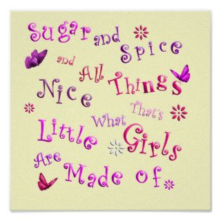 Sugar Spice All things Nice Cute Poster Print
