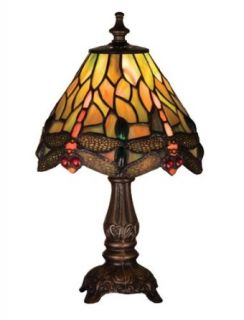 Meyda Lighting 26613 11.5"H Tiffany Hanginghead Dragonfly Mini Lamp    