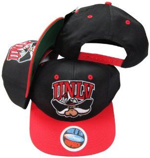 UNLV Runnin Rebels Black/Red Two Tone Plastic Snapback Adjustable Plastic Snap Back Hat / Cap  Sports Fan Baseball Caps  Sports & Outdoors