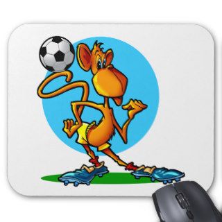 Cartoon Soccer Monkey Mouse Pad