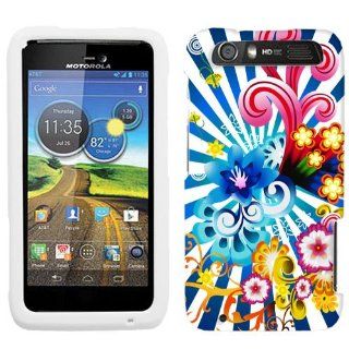 Motorola Atrix HD Neon Floral on White Hard Case Phone Cover Cell Phones & Accessories