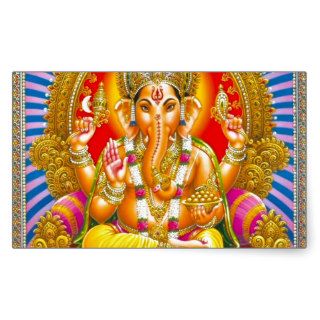 Ganesh Ganesha Ganapati Hindu Elephant Deity Rectangle Stickers