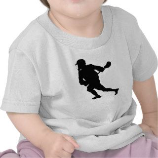 Lacrosse Player Silhouette Tee Shirts
