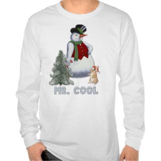 Mr. Cool   Snowman T shirts