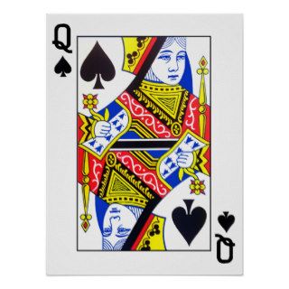 Queen of Spades Playing Card Poster