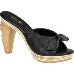 Women's Pin Up Tiki 102 Black Leather Pin Up Heels