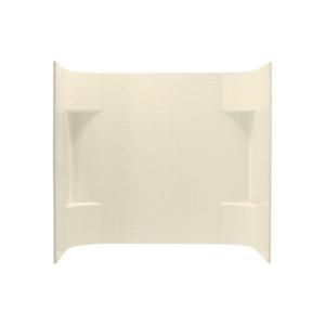Sterling Plumbing Accord Tile 31 1/4 in. x 60 in. x 56 1/4 in. Three Piece Direct to Stud Wall Set in Almond DISCONTINUED 71144100 47