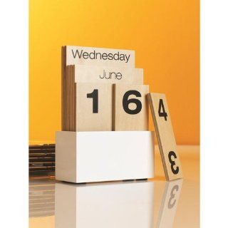 Contemporary Wooden Shuffle Perpetual Calendar for Home or Office  Office Desk Pad Calendars 