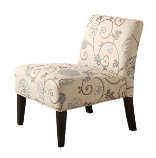 Homelegance 468F25S Lifestyle Armless Lounge Chair, Floral Fabric   Living Room Chairs