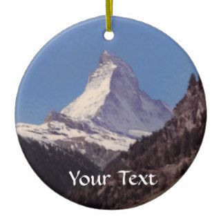 Snow on Matterhorn Mountain Hanging Ornament