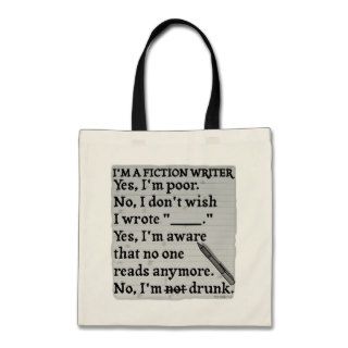 Funny Fiction Writer Answer Sheet Paper Drunk Tote Bags