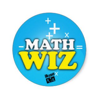 Math wiz (set of 20) round sticker