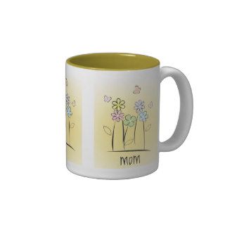 Personalized Sketchy Flowers Design Coffee Mug