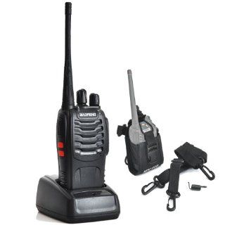 Baofeng BF 888S UHF 400 470MHz 16CH CTCSS/DCS With Earpiece Ham Amateur Radio Transceiver Walkie Talkie Two Way Radio Long Range Black and Multi Function Radio Case Holder  Frs Two Way Radios 