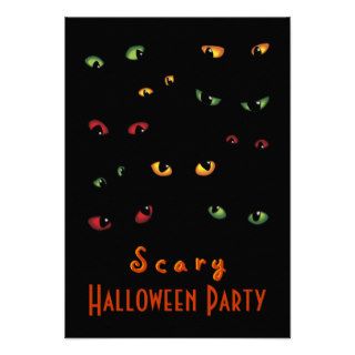 Scary Eyes Halloween Invitations