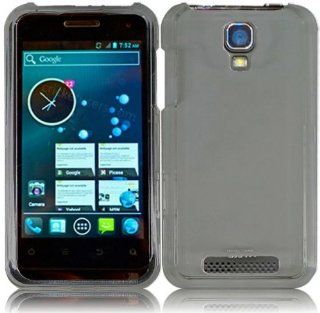 Clear Gray Smoke Hard Cover Case for ZTE Engage Cricket V8000 Cell Phones & Accessories