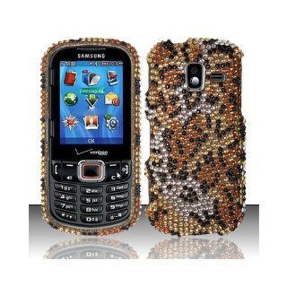 Yellow Cheetah Bling Gem Jeweled Crystal Cover Case for Samsung Intensity III 3 SCH U485 Cell Phones & Accessories