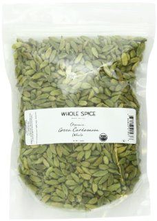 Whole Spice Organic Cardamom Pods, Green, 1 Pound  Cardamom Seeds Spices And Herbs  Grocery & Gourmet Food