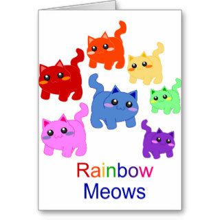 Rainbow kittens greeting card