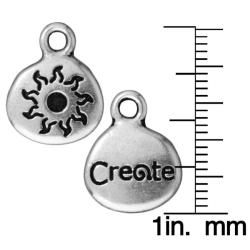 Beadaholique Silverplated Pewter 'Create' Charms (Set of 2) Beadaholique Charm Bracelets
