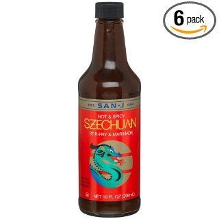 San J Szechuan Sauce, 10 Ounce Bottles (Pack of 6)  Stir Fry Sauces  Grocery & Gourmet Food
