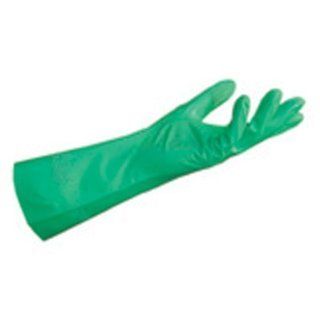MAPA Stansolv A 487 Nitrile Lightweight Glove, Chemical Resistant, 0.012" Thickness, 12 1/2" Length, Size 11, Green (Bag of 12 Pairs)
