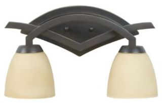 Jeremiah Lighting 14016OBG2 Viewpoint   Two Light Bath Bar, Oiled Bronze Gilded Finish with Amber Frosted Glass   Vanity Lighting Fixtures  