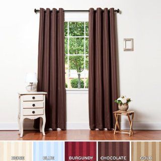 Beige Satin Stripe Grommet Top Insulated Blackout Curtain 104"W X 84"L Pair   GT   Window Treatment Curtains