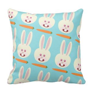 So Cute Bunnies and Carrot Pattern Pillows