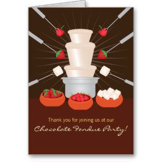 White Chocolate Fountain Thank You Note Cards